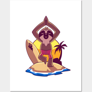 YOGA SLOTH RAYO Posters and Art